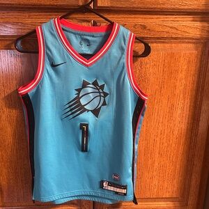 Nike Turquoise Devin Booker Basketball Jersey with Red Trim